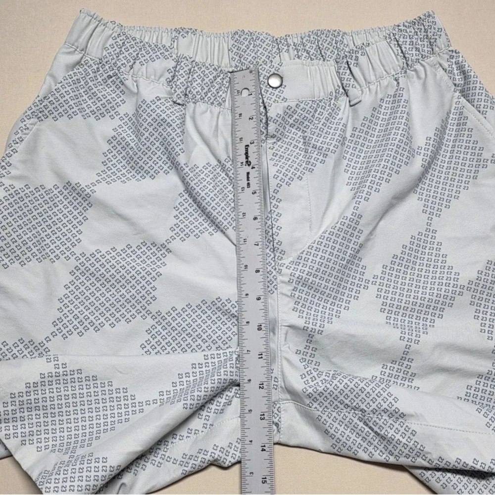 Jordan Mens Dri-FIT Gray Geometric 23 Monogram Athletic Shorts Size Large